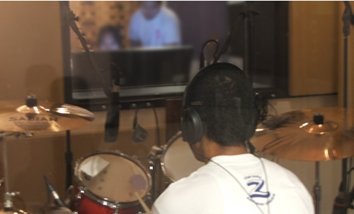 Recording Eye Scream Drums at Sound Weavers Studio